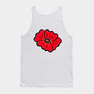 Flower Red Tank Top